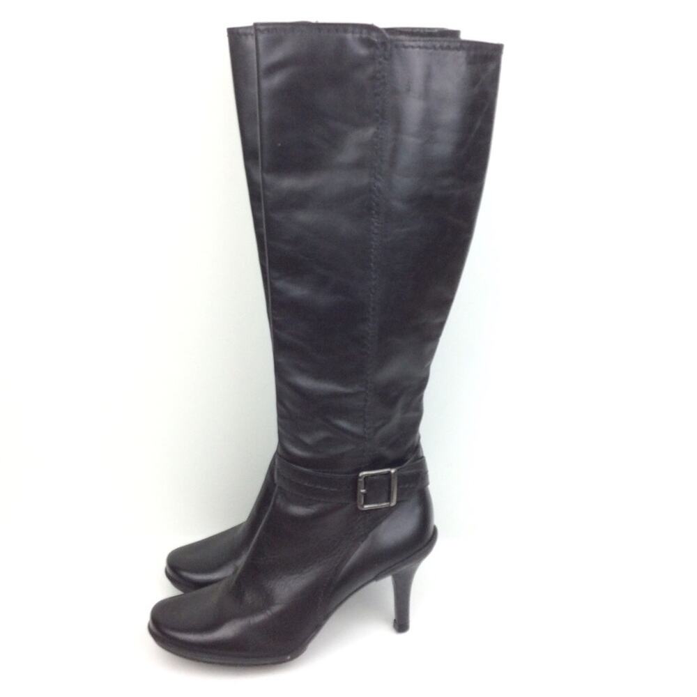Gianni Bini | Black Brazilian Leather Heeled Boots 6M